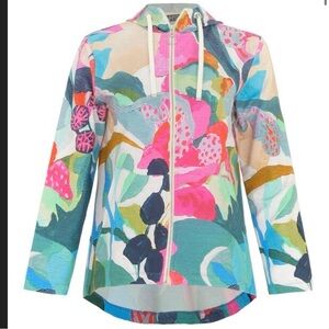 NEW DOLCEZZA Simply Art Rumba Wearable Art High Low Zip Jacket XXL Multicolor